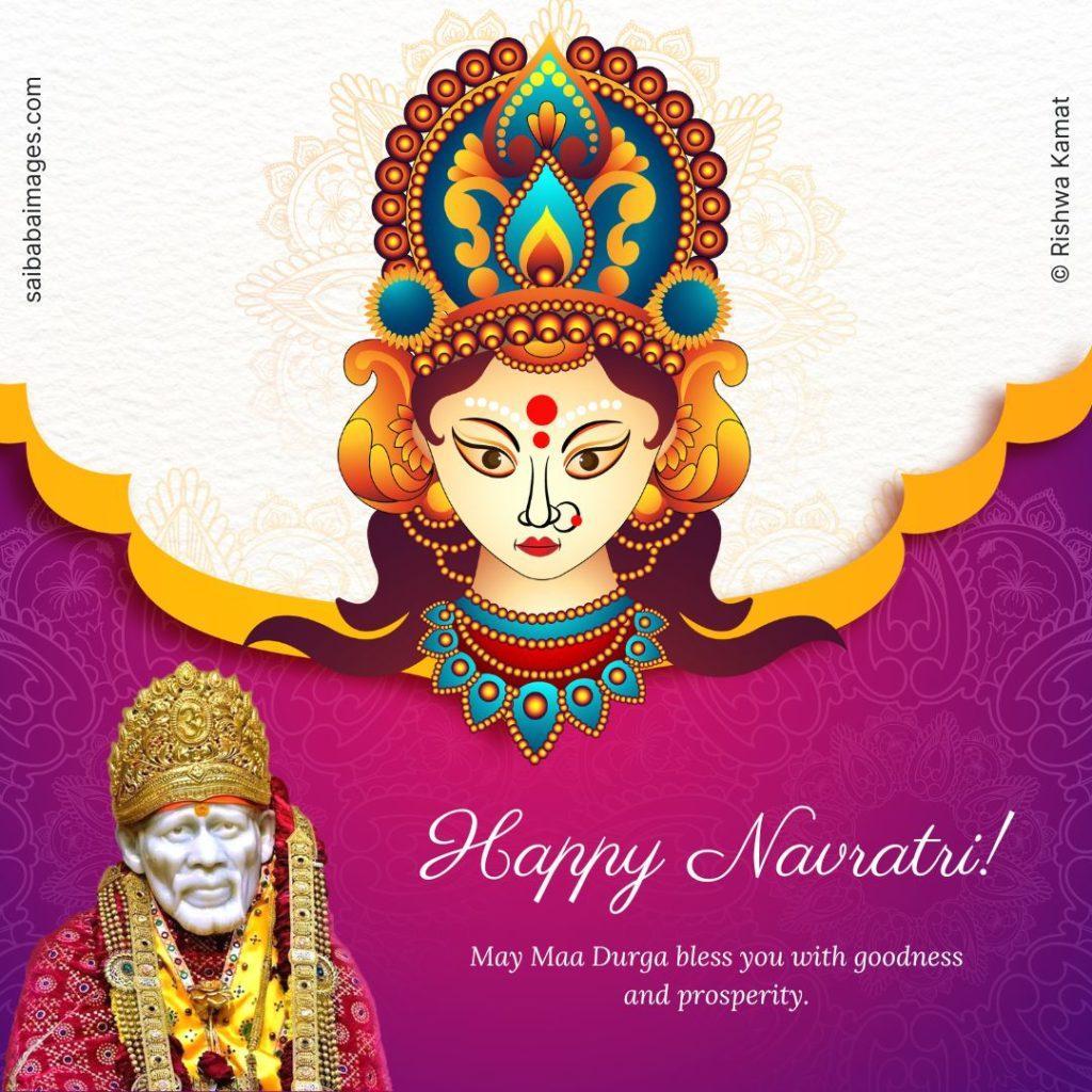 Happy Navratri Wishes Greetings Wallpapers - Sai Baba Images with Quotes & HD  Wallpaper For Mobile & Desktop
