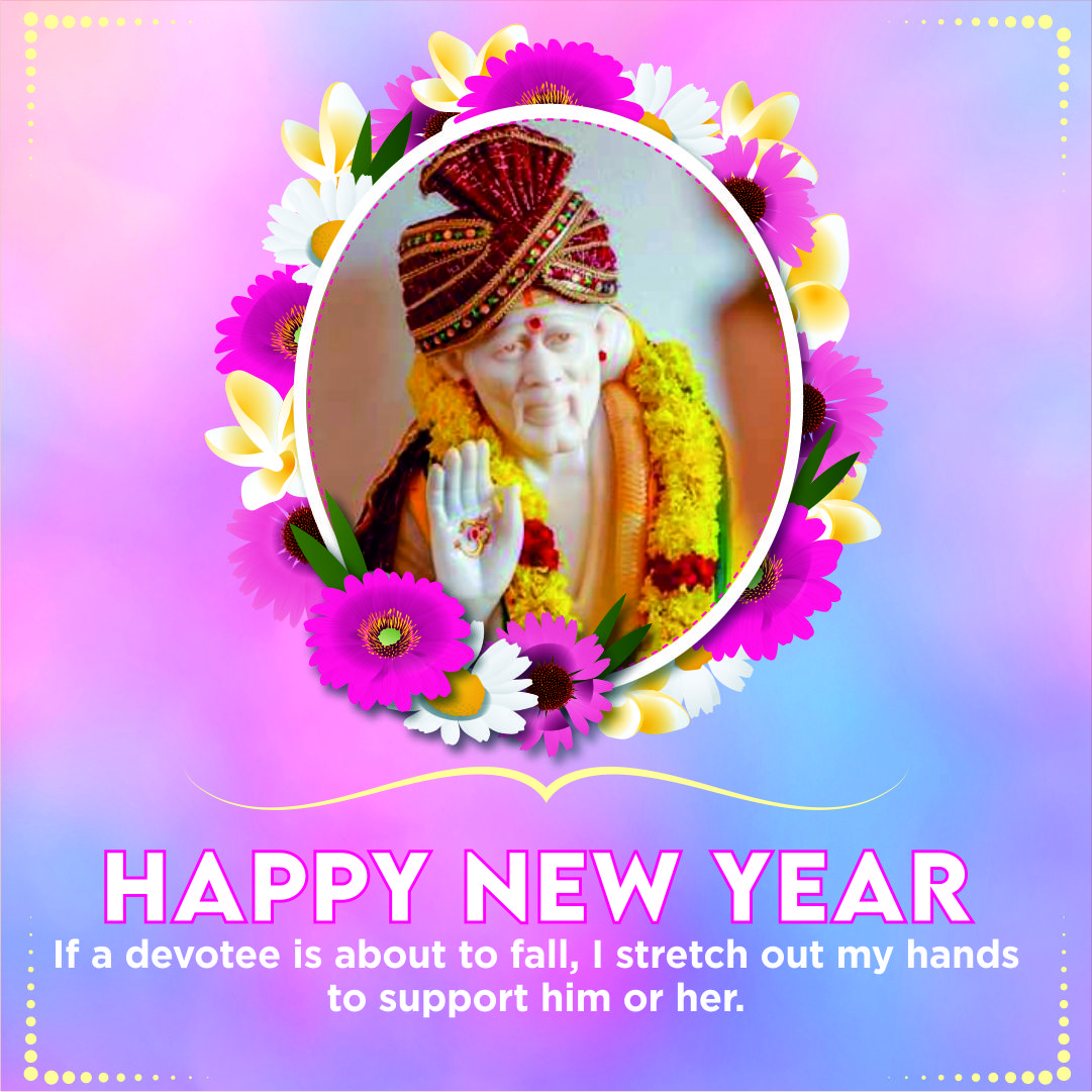 New Year Wishes Greetings Messages HD Wallpaper - Sai Baba Images ...